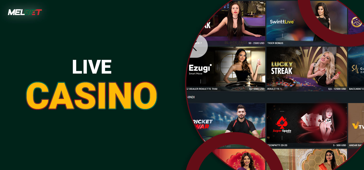live casino section of the melbet bd platform has a large selection of games