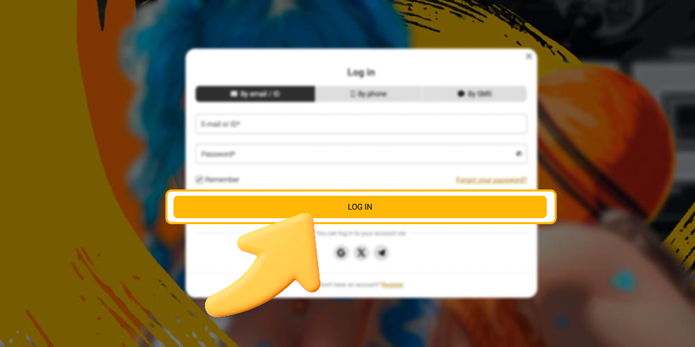 Complete the login process and start playing games on the Melbet website.