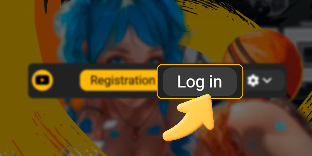 The top button to start logging into your casino account.