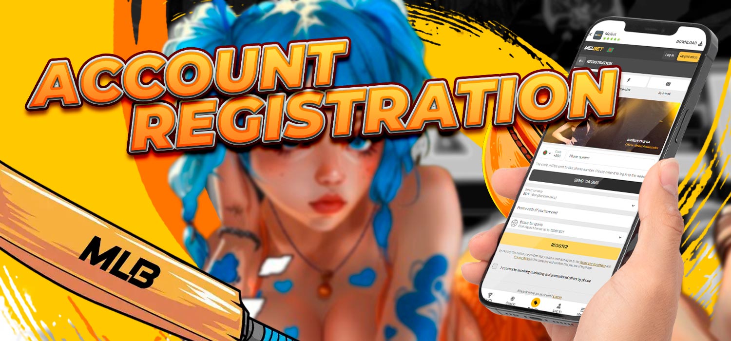 Registration of an account in the official Melbet mobile application.