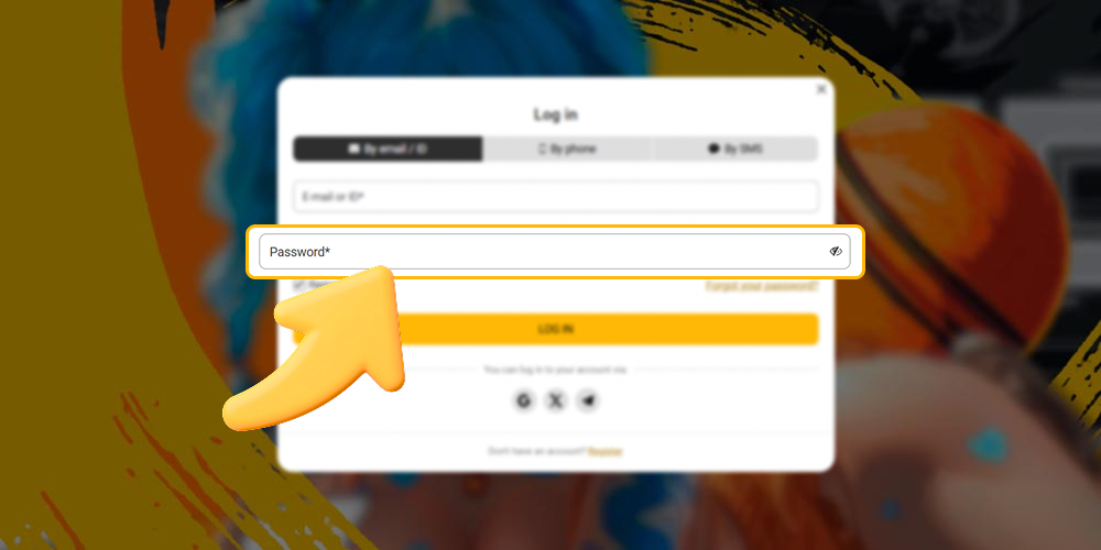 Enter your casino account password.